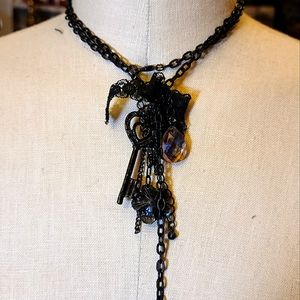 Black Lace Key Necklace